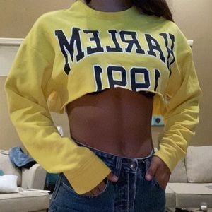 Yellow Long Sleeve Crop Top